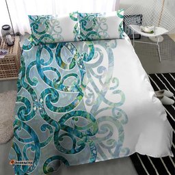 Paua Shell Maori Bedding Set Koru Kowhaiwhai LT7