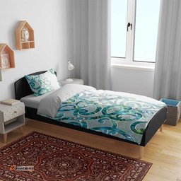 Paua Shell Maori Bedding Set Koru Kowhaiwhai LT7