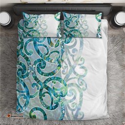 Paua Shell Maori Bedding Set Koru Kowhaiwhai LT7