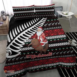 New Zealand Kiwi Santa Christmas Bedding Set He Wairua Kirihimete LT9