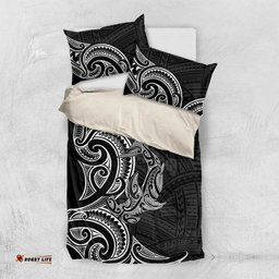 New Zealand Hammerhead Shark Bedding Set Maori Haehae Mangopare Black LT14