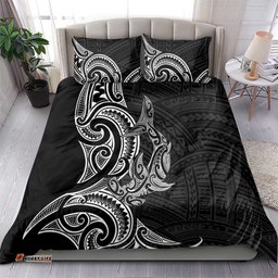 New Zealand Hammerhead Shark Bedding Set Maori Haehae Mangopare Black LT14