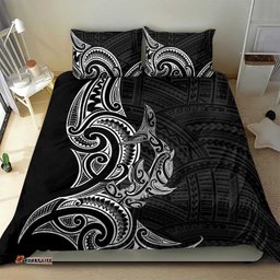 New Zealand Hammerhead Shark Bedding Set Maori Haehae Mangopare Black LT14