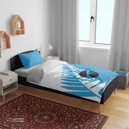 New Zealand Lawn Bowls Prostate Cancer Custom Bedding Set Aotearoa Maori Silver Fern Blue Ribbon LT14