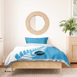 New Zealand Lawn Bowls Prostate Cancer Custom Bedding Set Aotearoa Maori Silver Fern Blue Ribbon LT14