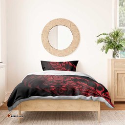 New Zealand Lawn Bowls Bedding Set Red Maori Warrior Tribal Silver Fern LT9