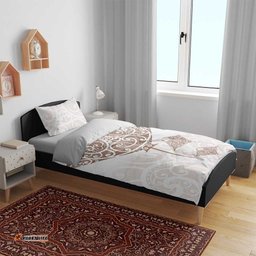 New Zealand Manta Ray Tattoo Bedding Set Aotearoa Maori Haehae Beige LT14