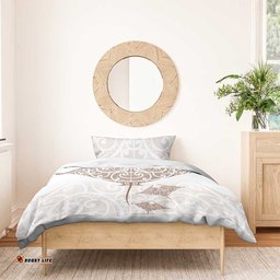 New Zealand Manta Ray Tattoo Bedding Set Aotearoa Maori Haehae Beige LT14