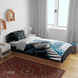 New Zealand Silver Fern Curling Personalised Bedding Set Aotearoa Kiwi Ponga Paua Shell Version LT14
