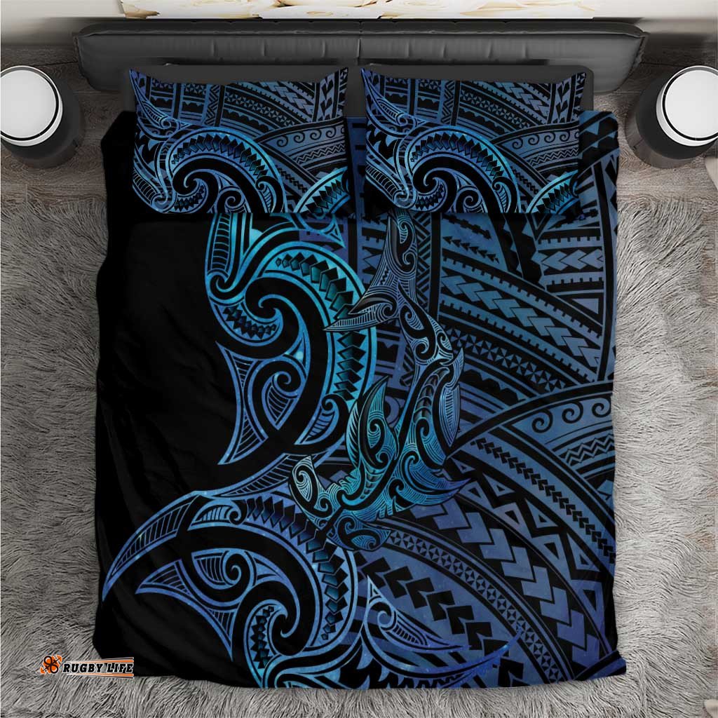 New Zealand Hammerhead Shark Bedding Set Maori Haehae Mangopare Galaxy LT14