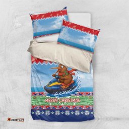 New Zealand Christmas Bedding Set Funny Jet Ride Kiwi Xmas LT05