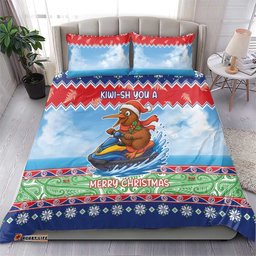New Zealand Christmas Bedding Set Funny Jet Ride Kiwi Xmas LT05