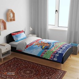 New Zealand Christmas Bedding Set Funny Jet Ride Kiwi Xmas LT05