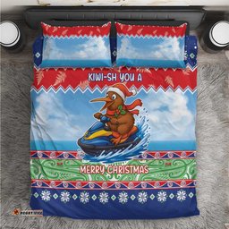 New Zealand Christmas Bedding Set Funny Jet Ride Kiwi Xmas LT05