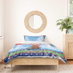 New Zealand Christmas Bedding Set Funny Jet Ride Kiwi Xmas LT05