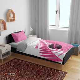 New Zealand Lawn Bowls Breast Cancer Custom Bedding Set Aotearoa Maori Silver Fern Pink Ribbon LT14