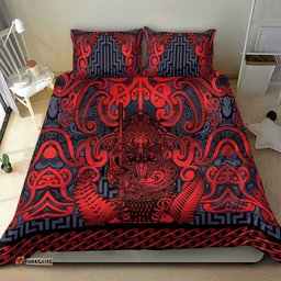 New Zealand Taiaha Maori Bedding Set Whero Minimalist Silver Fern Tukutuku Motif LT9