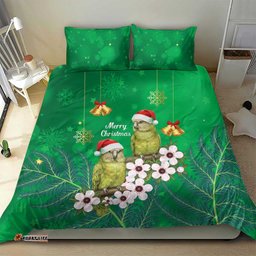 New Zealand Kakapo Christmas Bedding Set Owl Parrot Santa Sliver Fern Manuka - Green LT14