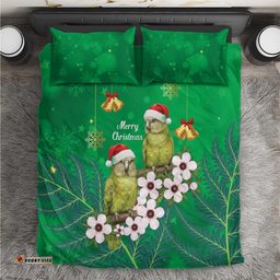 New Zealand Kakapo Christmas Bedding Set Owl Parrot Santa Sliver Fern Manuka - Green LT14