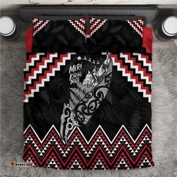 New Zealand Christmas Taniko Poutama Bedding Set Mountainscape Maori Fern LT7