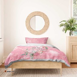 Personalised Galah Cockatoo Eucalyptus Flowers Bedding Set Australian Breast Cancer Spirit LT9