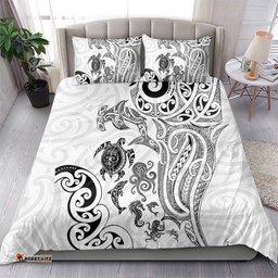 New Zealand Sea Animals with Maori Tribal Tattoo Bedding Set White Color LT03