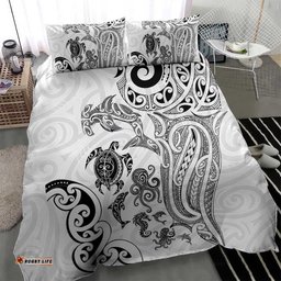 New Zealand Sea Animals with Maori Tribal Tattoo Bedding Set White Color LT03