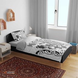 New Zealand Sea Animals with Maori Tribal Tattoo Bedding Set White Color LT03
