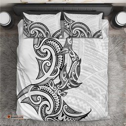 New Zealand Hammerhead Shark Bedding Set Maori Haehae Mangopare White LT14