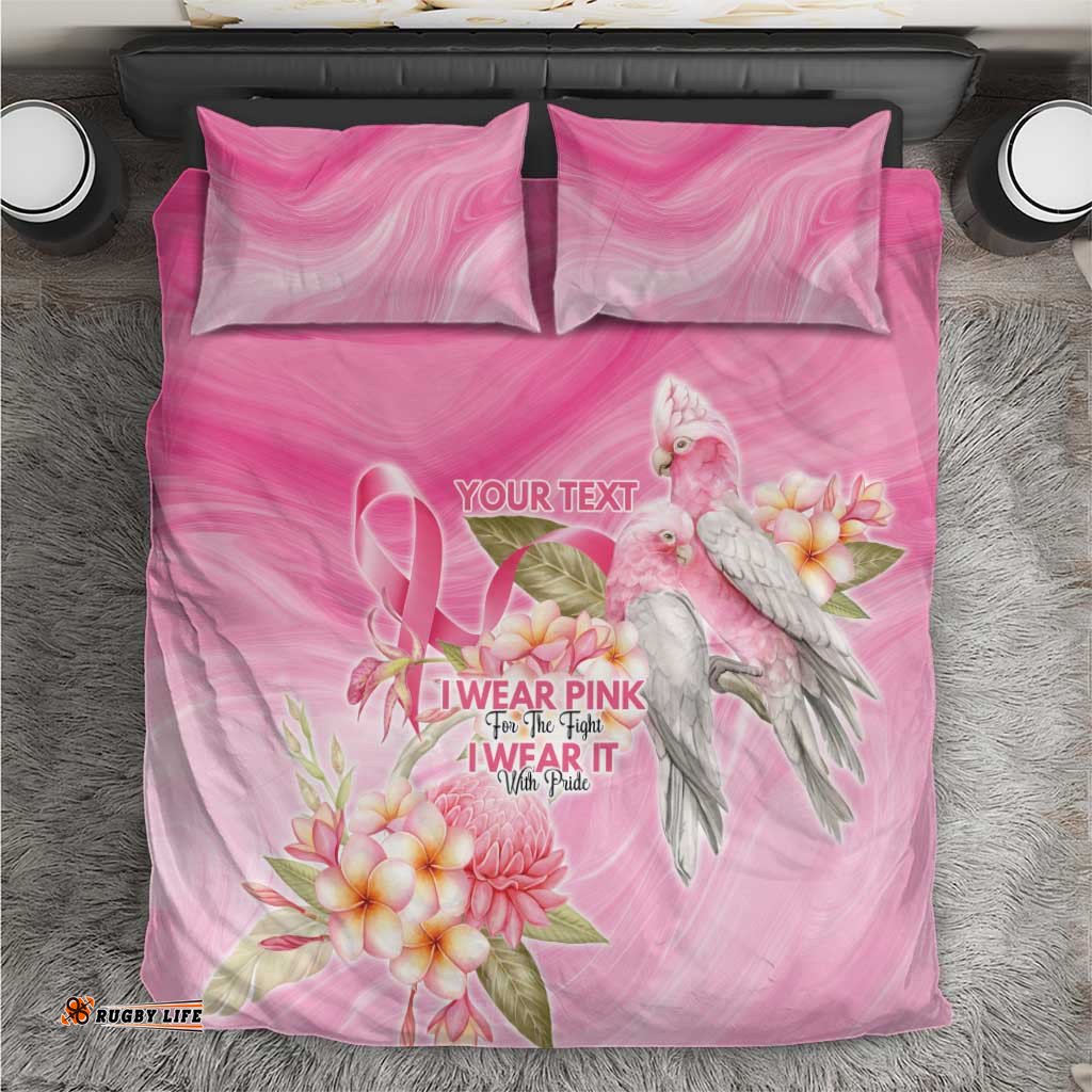 Personalised I Wear Pink For The Fight Bedding Set Australian Breast Cancer Spirit LT9