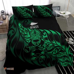 New Zealand Lawn Bowls Bedding Set Green Maori Warrior Tribal Silver Fern LT9
