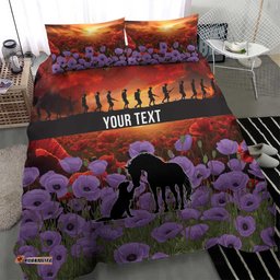 Personalised ANZAC Day Bedding Set Remembering the Animals of War LT19