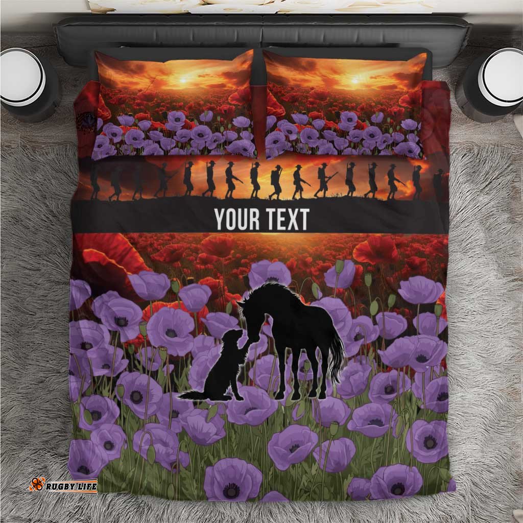Personalised ANZAC Day Bedding Set Remembering the Animals of War LT19