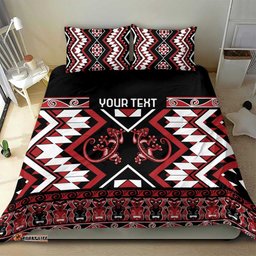 Personalised Aotearoa Waitangi Bedding Set Taniko Motifs - Mania Gecko LT7