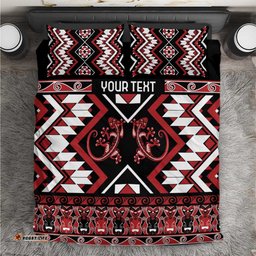 Personalised Aotearoa Waitangi Bedding Set Taniko Motifs - Mania Gecko LT7