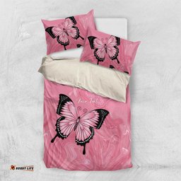 Personalised Australia Breast Cancer Awareness Bedding Set Pink Ribbon Butterfly Opal Pattern LT14