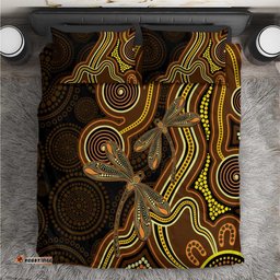 Orange Indigenous Dragonfly Australia Bedding Set Aboriginal Art LT14