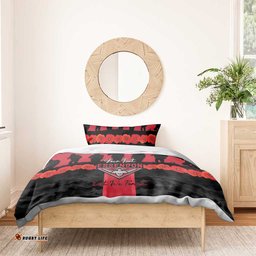 Personalised Essendon Football ANZAC Day Bedding Set Bombers Poppy Lest We Forget LT14
