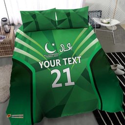 Pakistan Cricket Custom Bedding Set The Green Shirts with Sporty Pattern LT9