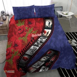 Personalised ANZAC Spirit 1915-2026 Filmstrip Tribute Bedding Set Lest We Forget 25 April LT9