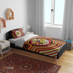 Richmond Football Club Bedding Set Indigenous Monochrome Dot Art Mascot Style TS04