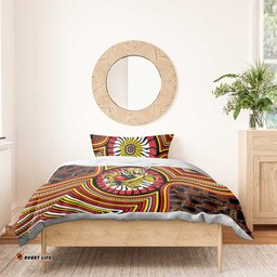 Richmond Football Club Bedding Set Indigenous Monochrome Dot Art Mascot Style TS04