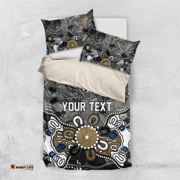 Personalized Collingwood Magpies Bedding Set Aboriginal Dot Painting Graffiti Style TS04