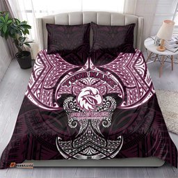 Personalized Manly Warringah Sea Eagles Bedding Set Polynesian Tribal Pattern Style TS04