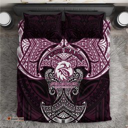 Personalized Manly Warringah Sea Eagles Bedding Set Polynesian Tribal Pattern Style TS04