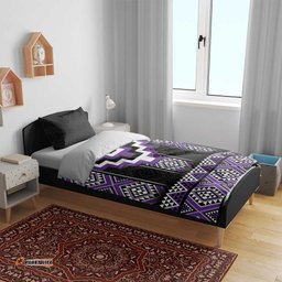 Purple Taniko Pattern Aotearoa Bedding Set Niho Taniwha Mix Poutama LT14