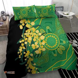 Australia Golden Wattle Bedding Set Aussie Native Flowers Indigenous Art LT14