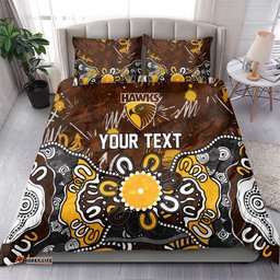 Personalized Hawthorn Hawks Bedding Set Aboriginal Dot Painting Graffiti Style TS04