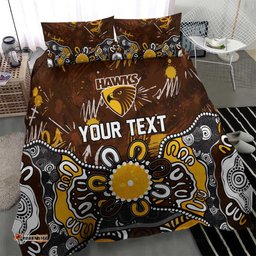 Personalized Hawthorn Hawks Bedding Set Aboriginal Dot Painting Graffiti Style TS04
