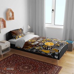 Personalized Hawthorn Hawks Bedding Set Aboriginal Dot Painting Graffiti Style TS04
